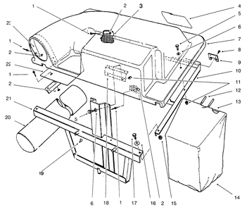 Grass Catcher Assembly Diagram and Parts List for 79103 (6900001 - 6999999)(1996) Lawn Boy Lawn Tractor Accessories